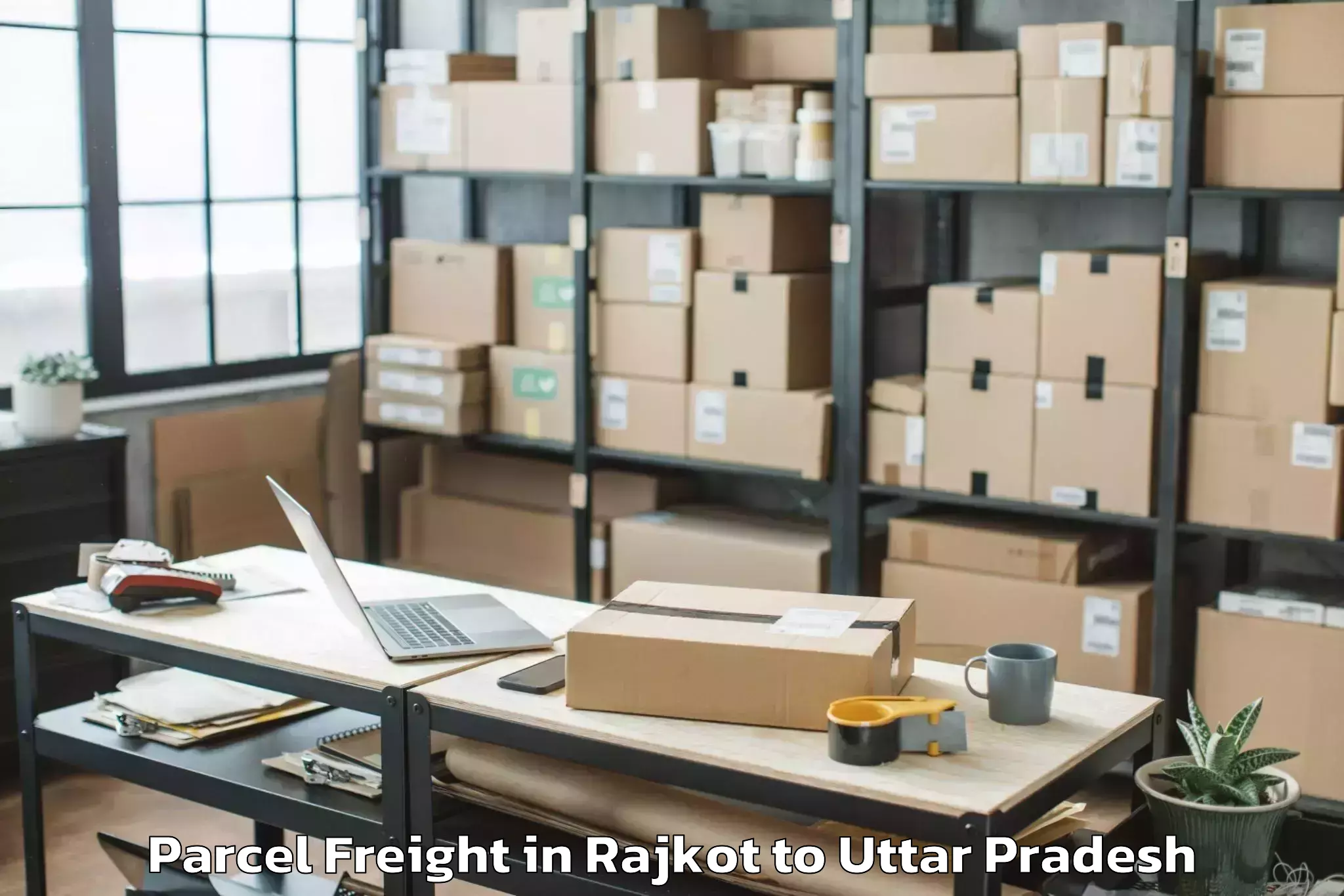 Efficient Rajkot to Robertsganj Parcel Freight